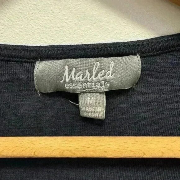 Marled essentials navy blue tank top size medium cotton blend pullover - Picture 3 of 10